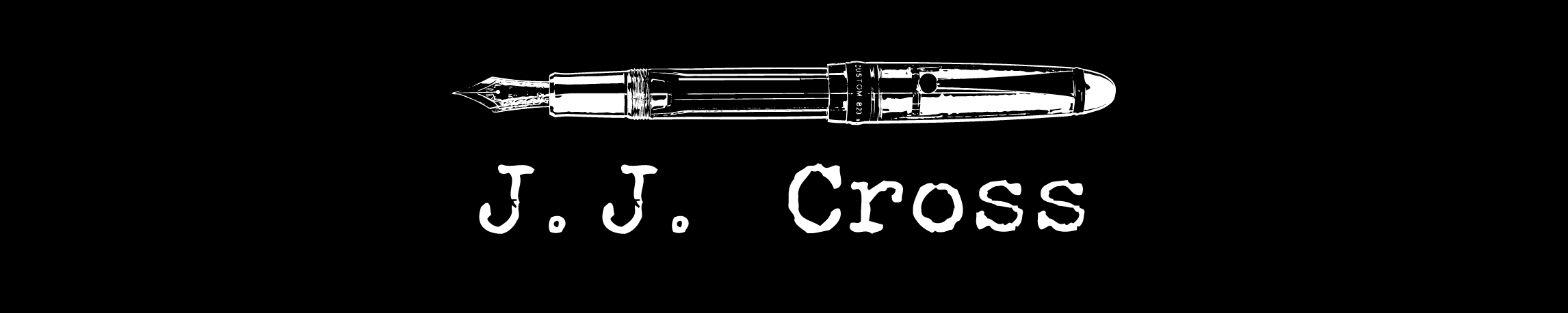 J.J. Cross — typewriter wordmark with fountain pen